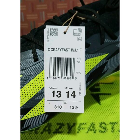 New Men's 13 Adidas X Crazyfast Injection.1 FG Black Soccer Cleats IG0670 - Picture 7 of 11
